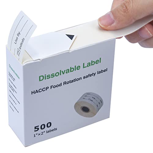 THEBLUETOUCH 500 Stickers Use by 1 x 2 Inch Dissolvable Food Storage Labels for Containers