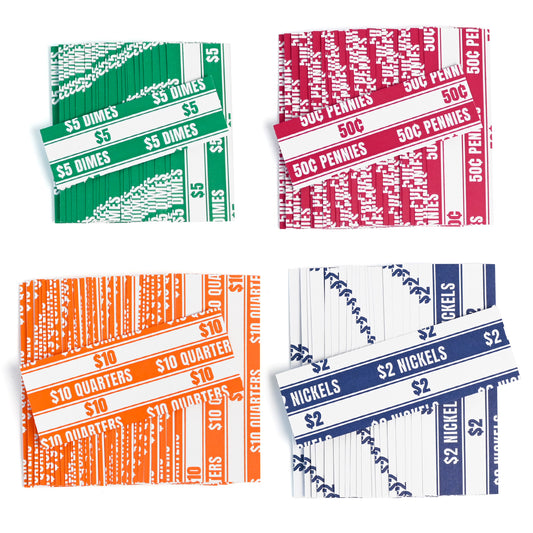 THEBLUETOUCH  Flat Coin Wrappers 100/600 Assorted