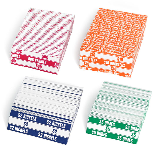 THEBLUETOUCH  Flat Coin Wrappers 100/600 Assorted