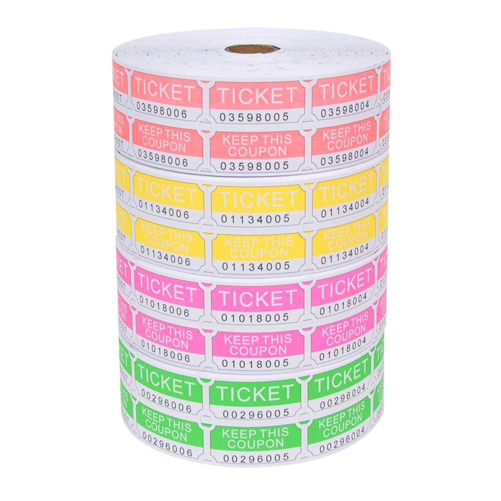 l-liked-8000-assorted-double-tickets-2000-per-roll-50-50-neon-pink-green-red-yellow