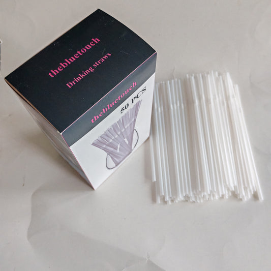 THEBLUETOUCH Clear Bendy Straws 50 PCS