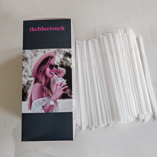 THEBLUETOUCH Clear Bendy Straws 50 PCS