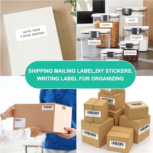 THEBLUETOUCH Printable White Sticker Labels 2 x 4 Inches Mailing Labels, Laser/Inkjet Printing - Matte, 10 per Sheets