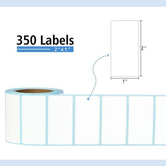 THEBLUETOUCH 350 Dissolvable Blank Labels 1x2 inch for Food Container 350 Labels Per Roll