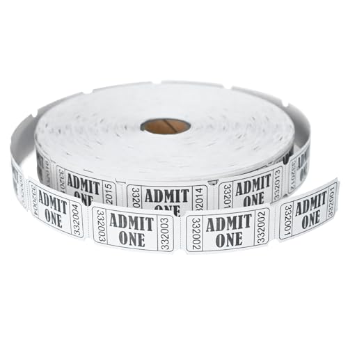 THEBLUETOUCH 2000 Tickets with Perforations and Consecutive Numbers,Single Ticket Roll for Events, Carnivals & Drinks