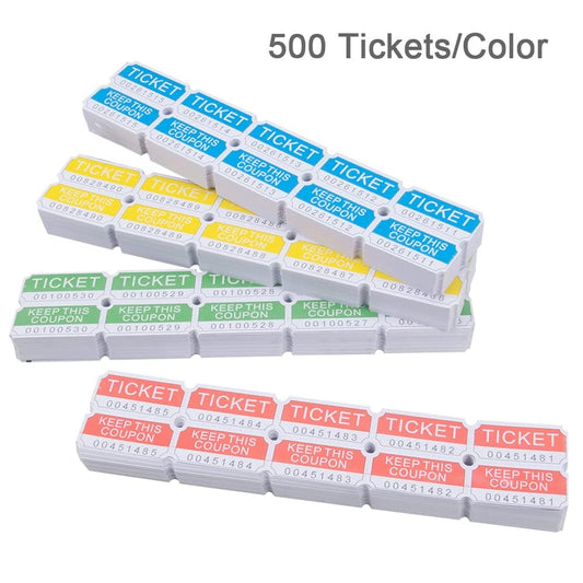 THEBLUETOUCH 500 Double Raffle Tickets 50/50 Raffle Tickets Suitable for Events, Fairs,Raffles and Door Prizes