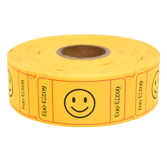 THEBLUETOUCH Raffle Tickets, Smile,(6 Color Selection),Each Color with 500 Tickets,1"x2"Single Roll, Ticket for Events, Entry, Class Reward, Raffle & Prizes