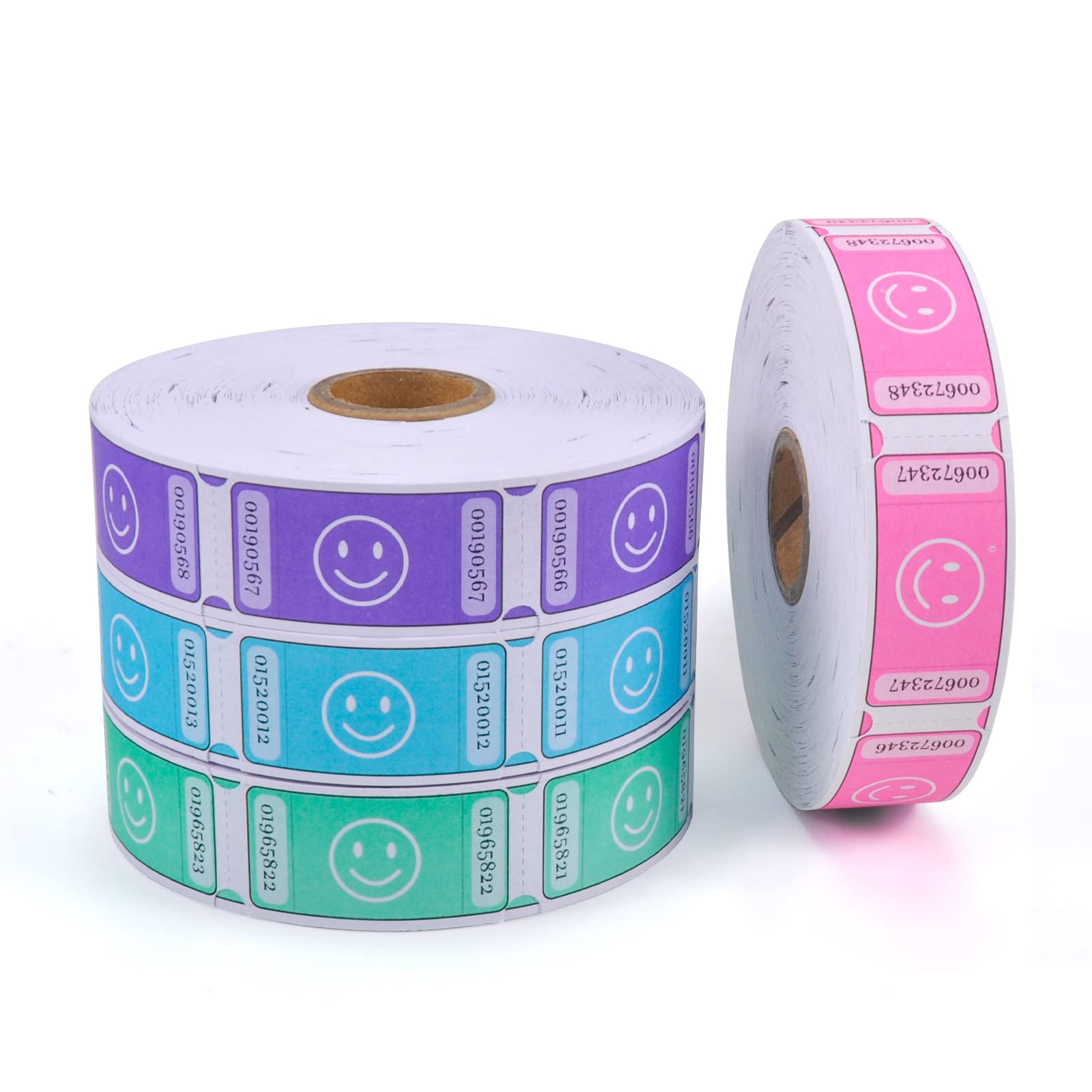 l-liked-4000-assorted-tickets-each-tickets-size-1x2-inch-1000-tickets-per-roll-4-rolls-smile-single-tickets-rolls-pink-green-blue-purple