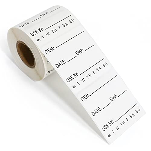 THEBLUETOUCH Dissolvable Food Labels 2 x 2 Inch Shelf Life for Containers Use by Roll of 250 Labels