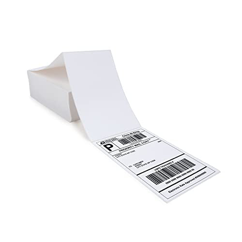 THEBLUETOUCH Fanfold 4" x 6" Direct Thermal Labels, with Perforated line for Thermal Printers - Compatible Zebra & Rollo Printer (4" x 6" )